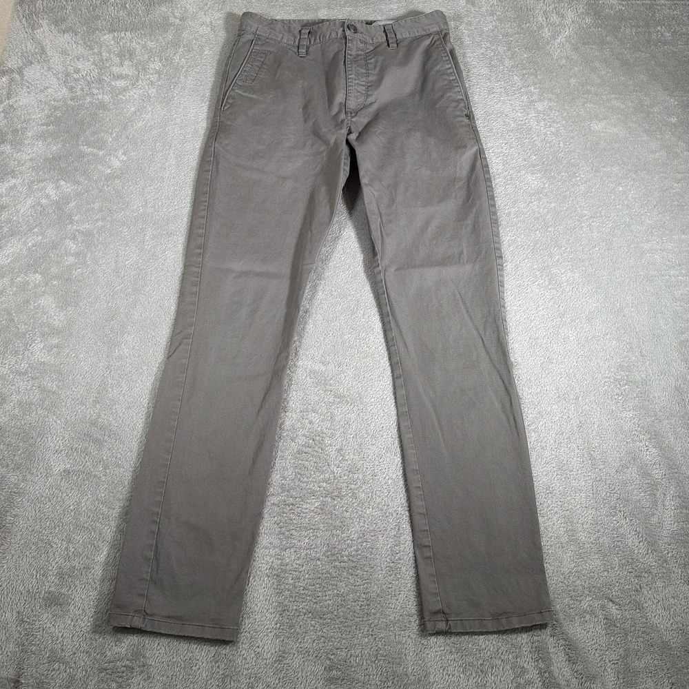 Vuori Pants Mens 28x29 Gray Collins Chino Straight Leg Stretch Casual Flat Front